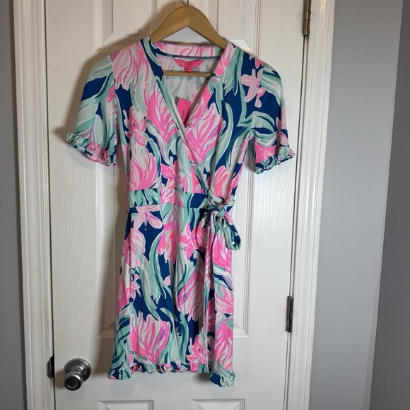 NWT Lilly Pulitzer Liddy Romper Dress Mr Peacock Blue Dream A Little Dream XXS